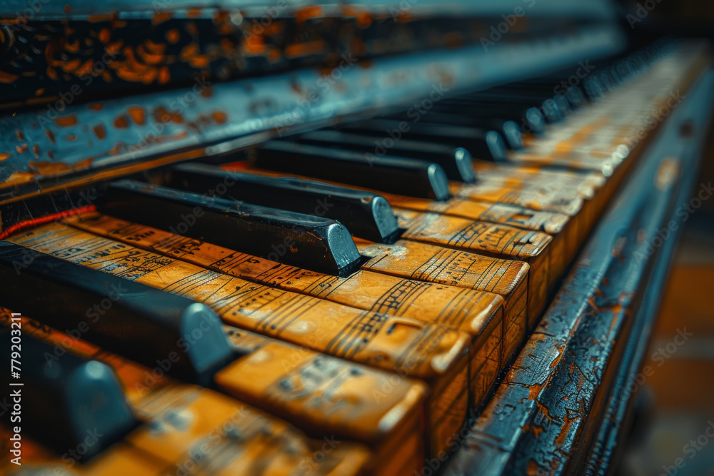 Poster a complex musical composition with layers of melody and harmony, evoking a range of emotions. concep