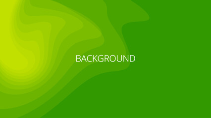 Green abstract background with sharp wavy lines and gradient transition, dynamic swirl shape. Inclined bends	