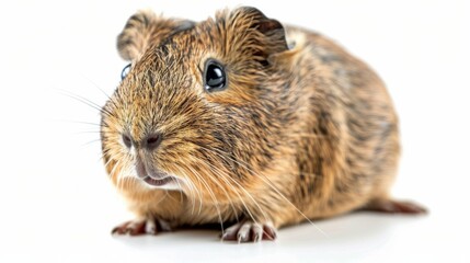Close Up of Small Rodent on White Background