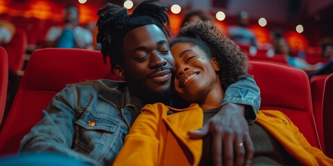 A Man and a Woman Sitting in a Movie Theater