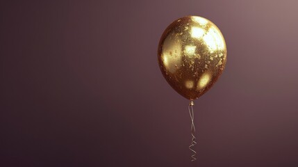 Shiny Gold Balloons Floating in the Air
