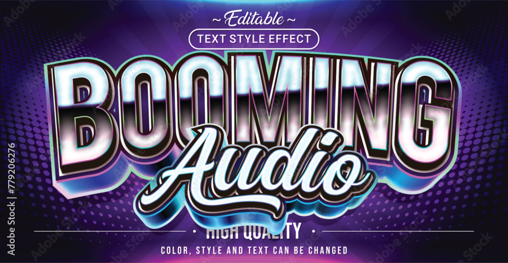 Aufkleber Editable text style effect - Booming Audio text style theme.