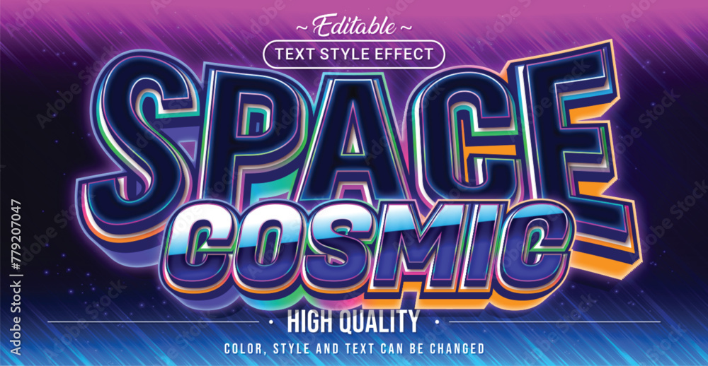 Poster Editable text style effect - Space Cosmic text style theme.