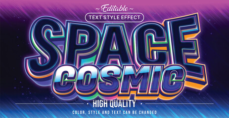 Editable text style effect - Space Cosmic text style theme.