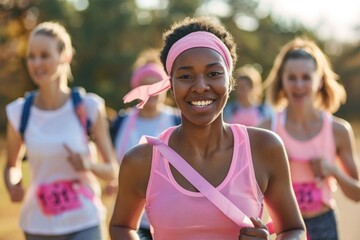 females participating in a charity cancer run