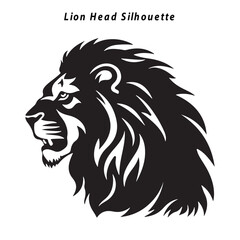 Lion Head Silhouette Vector