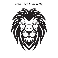 Lion Head Silhouette Vector