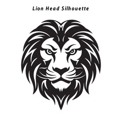 Lion Head Silhouette Vector