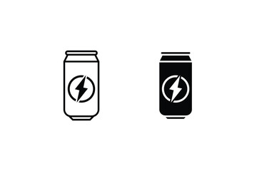 energy drink can icon. aluminum soda can line art vector icon for apps and websites on white background