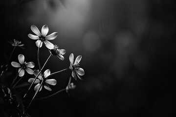 A floral background showcasing the art of black and white.