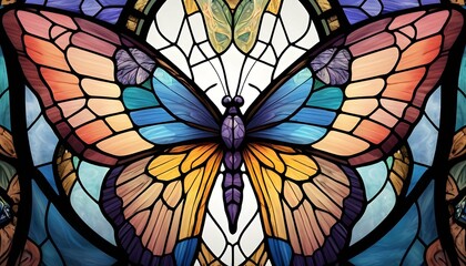 A Butterfly With Wings Patterned Like Stained Glas
