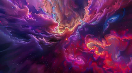 Poster Vibrant colors swirling through the endless expanse of the cosmos © AIsofeel