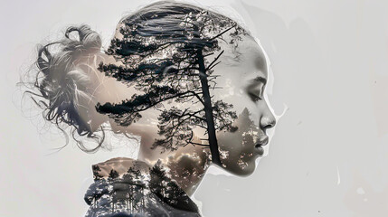 Combine two contrasting images to create a double exposure masterpiece - obrazy, fototapety, plakaty