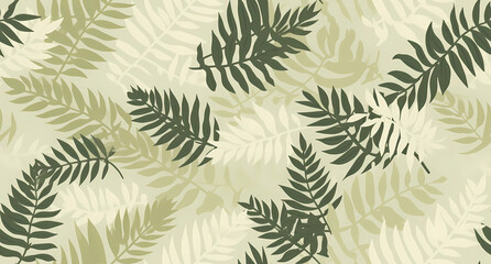 Green fern leaf pattern