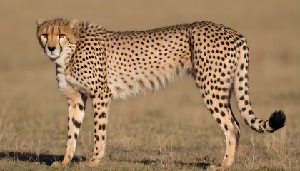 A Cheetah With Its Muscles Rippling Beneath Its Co