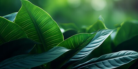 Tropical leaves background. Green leaves texture for nature background.