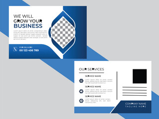 Elegant Corporate business post card design template.