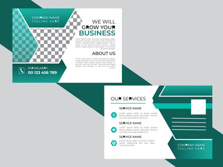 Elegant Corporate business post card design template.