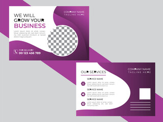 Elegant Corporate business post card design template.