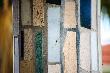 Vibrant Splendor: Colorful Ceramic Decorated Column