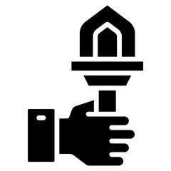 Conceptual solid design icon of placard 

