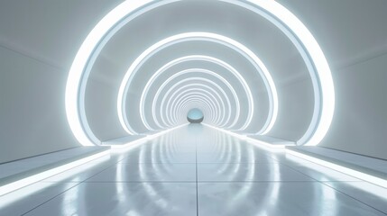 Fototapeta premium White Tunnel With End Light