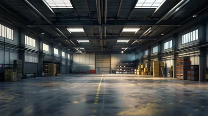 Wandaufkleber Abandoned Warehouse With Multiple Windows © MIKHAIL