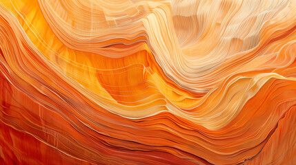 oil painting on canvas panoramic abstract oil painting sandstone lines and waves bright warm tones background.