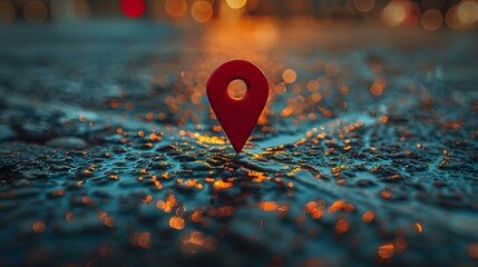 Red Pin on Ground. Generative AI