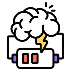 A flat design icon of brain power 

