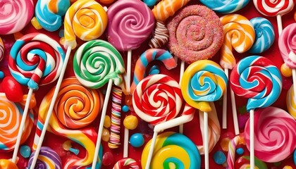 Fototapeta na wymiar Whimsical And Colorful Pop Art Lollipop Vibrant S