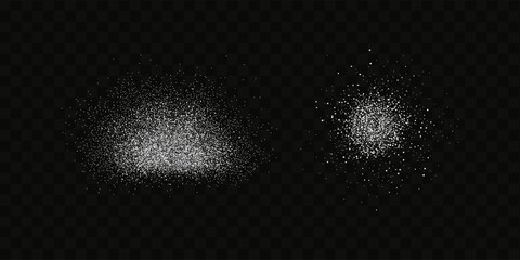 Grainy scatterings of sugar and salt crystals. Splashes of water and snow. Rain overlay effect and sea spray.Vector flour illustration.