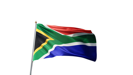 flag of south africa on a transparent background, waving in the wind, symbol of south african...