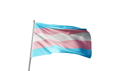 transgender flag on a transparent background, waving in the wind, trans flag with no background, tall flagpole, pride, gay pride, lgbt, lgbtqia, alpha, transparent png