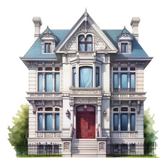 Fototapeta premium American watercolor house