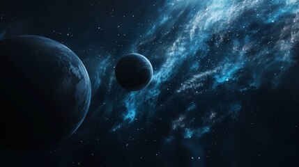 Obraz premium Two Planets in Space