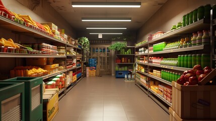 Fototapeta premium Well-Stocked Grocery Store