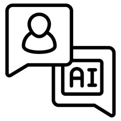 A trendy design icon of ai chatting

