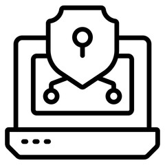 An editable design icon of security shield

