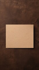 Brown blank business card template empty mock-up at brown textured background with copy space for text photo or product