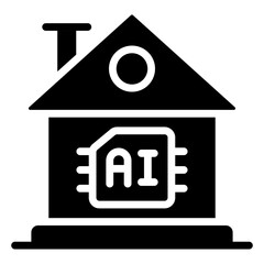 solid design icon of smart home processor


