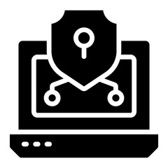 An editable design icon of security shield

