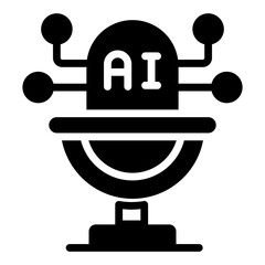 Conceptual solid design icon of audio recorder 

