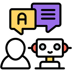 Robot chatting icon, editable vector 

