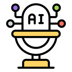 Conceptual flat design icon of audio recorder 

