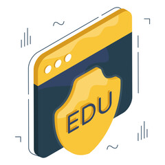Editable design icon of education website 

