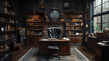 Room Filled With Books and Furniture - obrazy, fototapety, plakaty