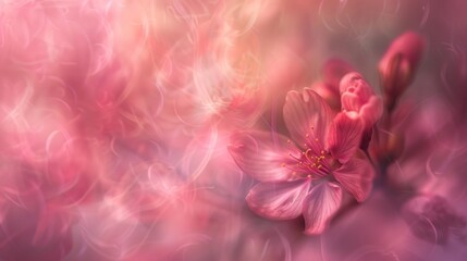 Beautiful sakura flower blossom with soft pink color toned background. AI generated image