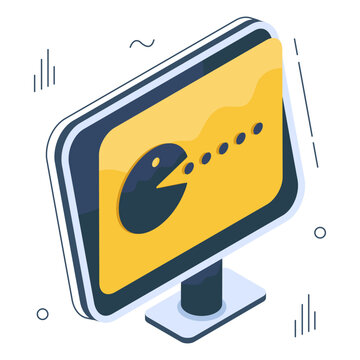 Creative design icon of pacman game

