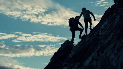 People Climbing Mountain